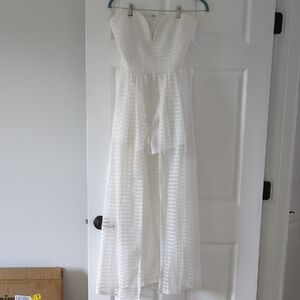 White Strapless Jumpsuit